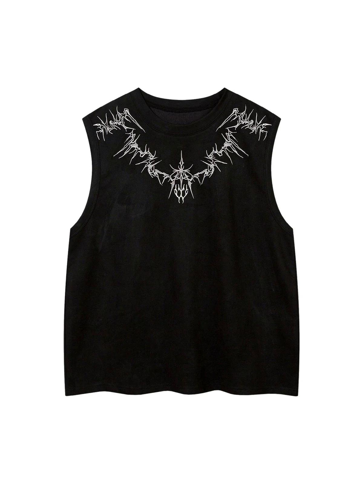 Suede Thorn Embroidered Vest
