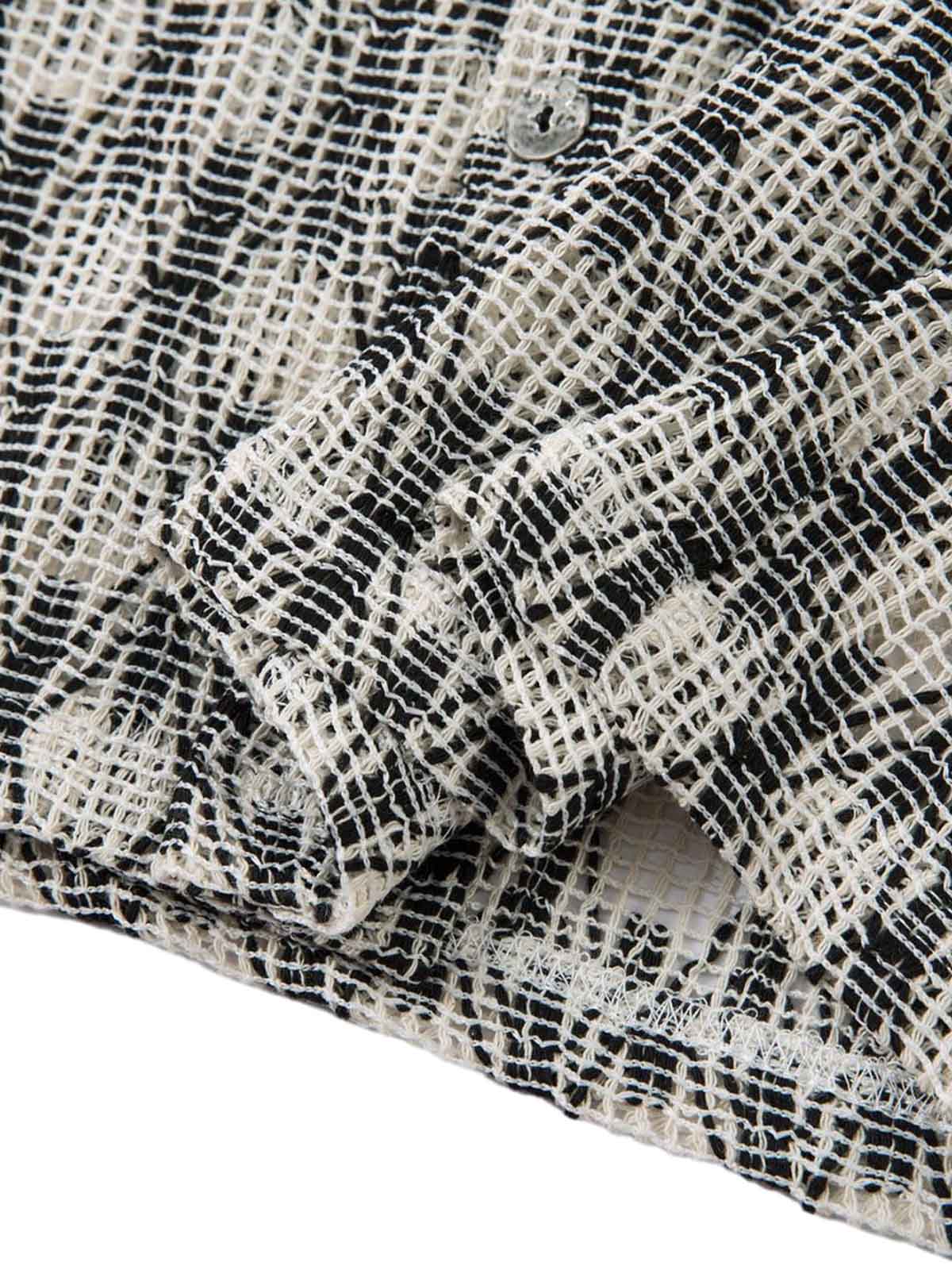 Crochet Hollow Button-Up Shirt