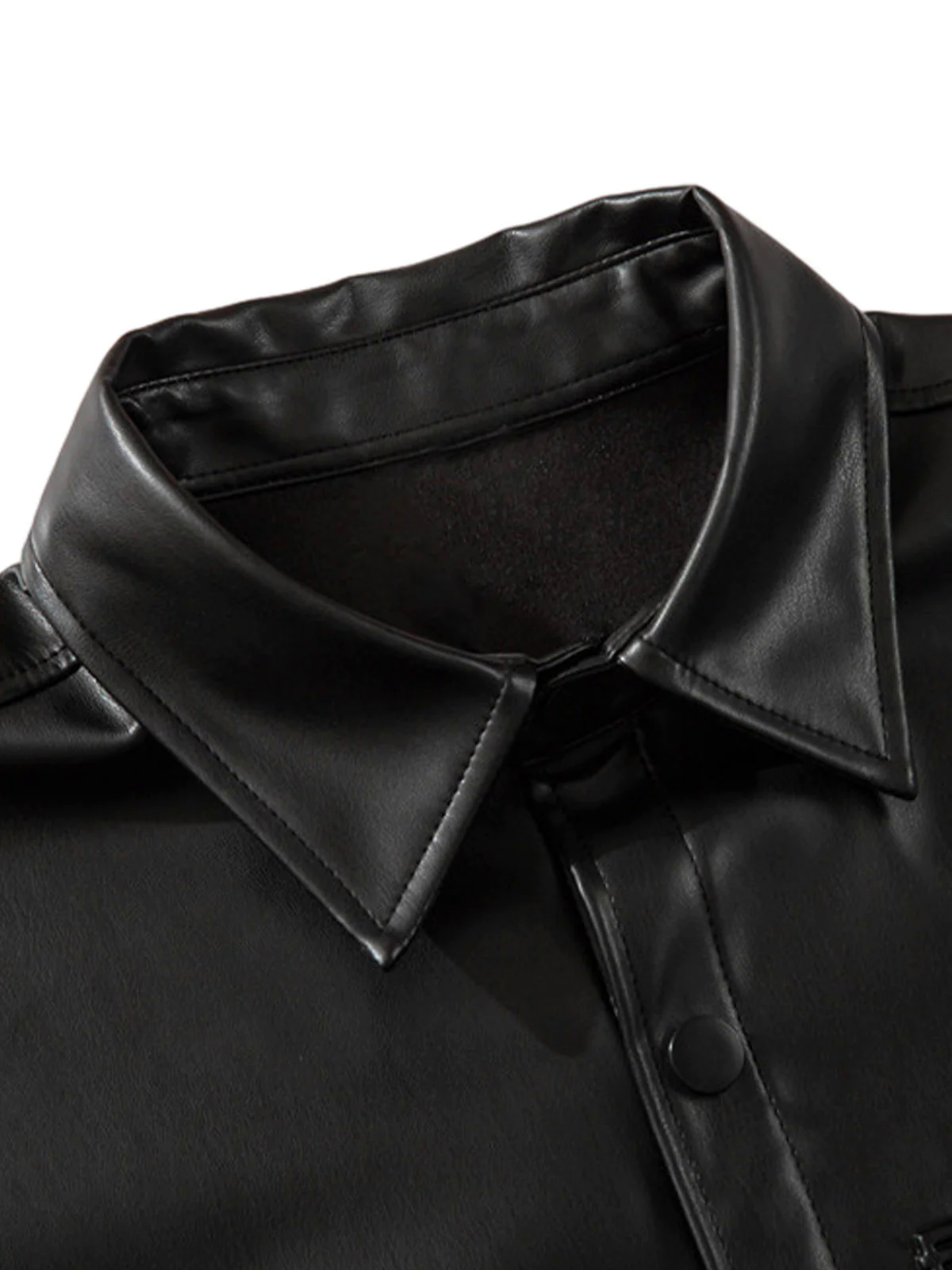 Cleanfit Short-Sleeve PU Leather Shirt