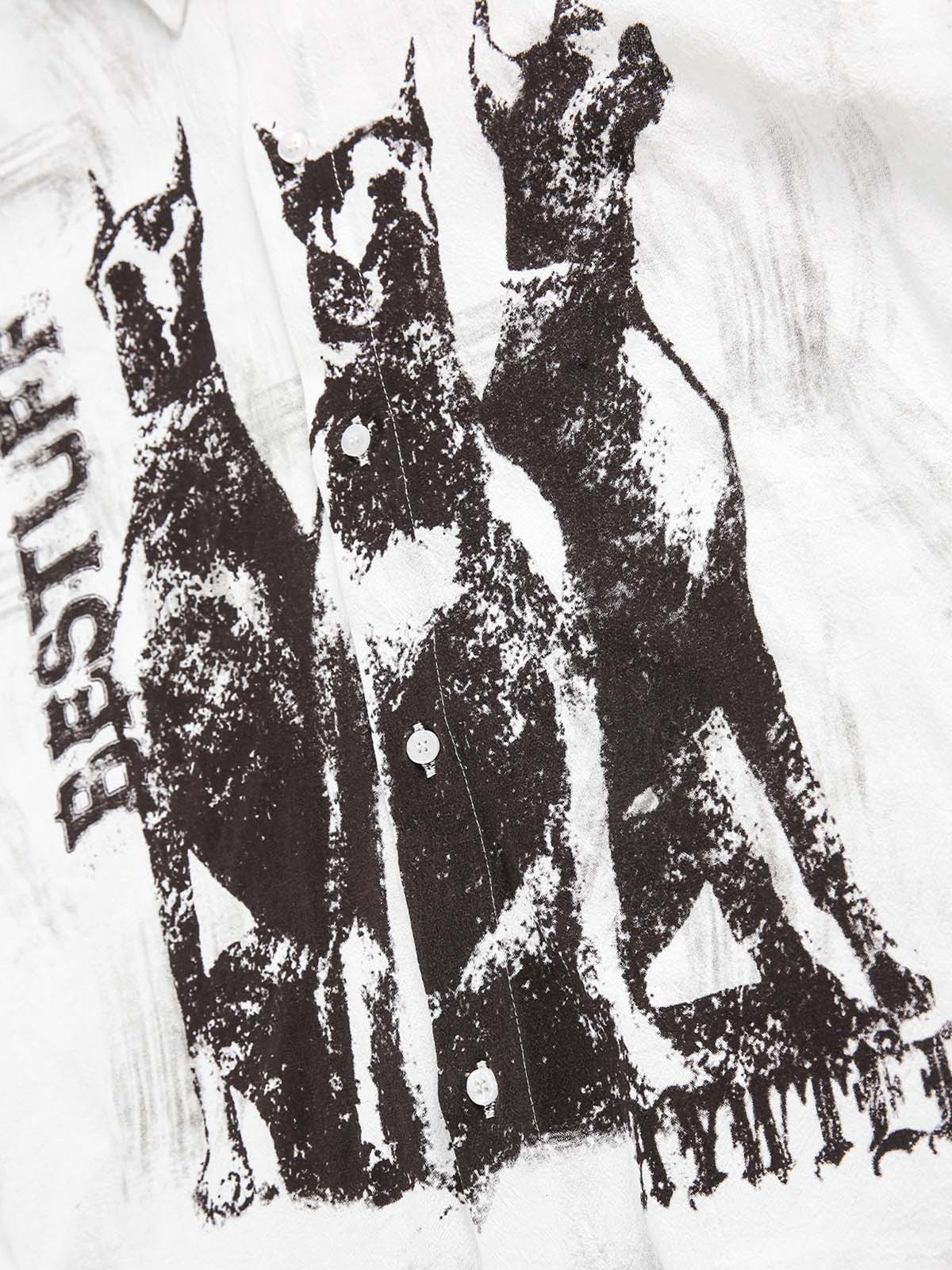 Doberman Print Short Sleeve Shirt