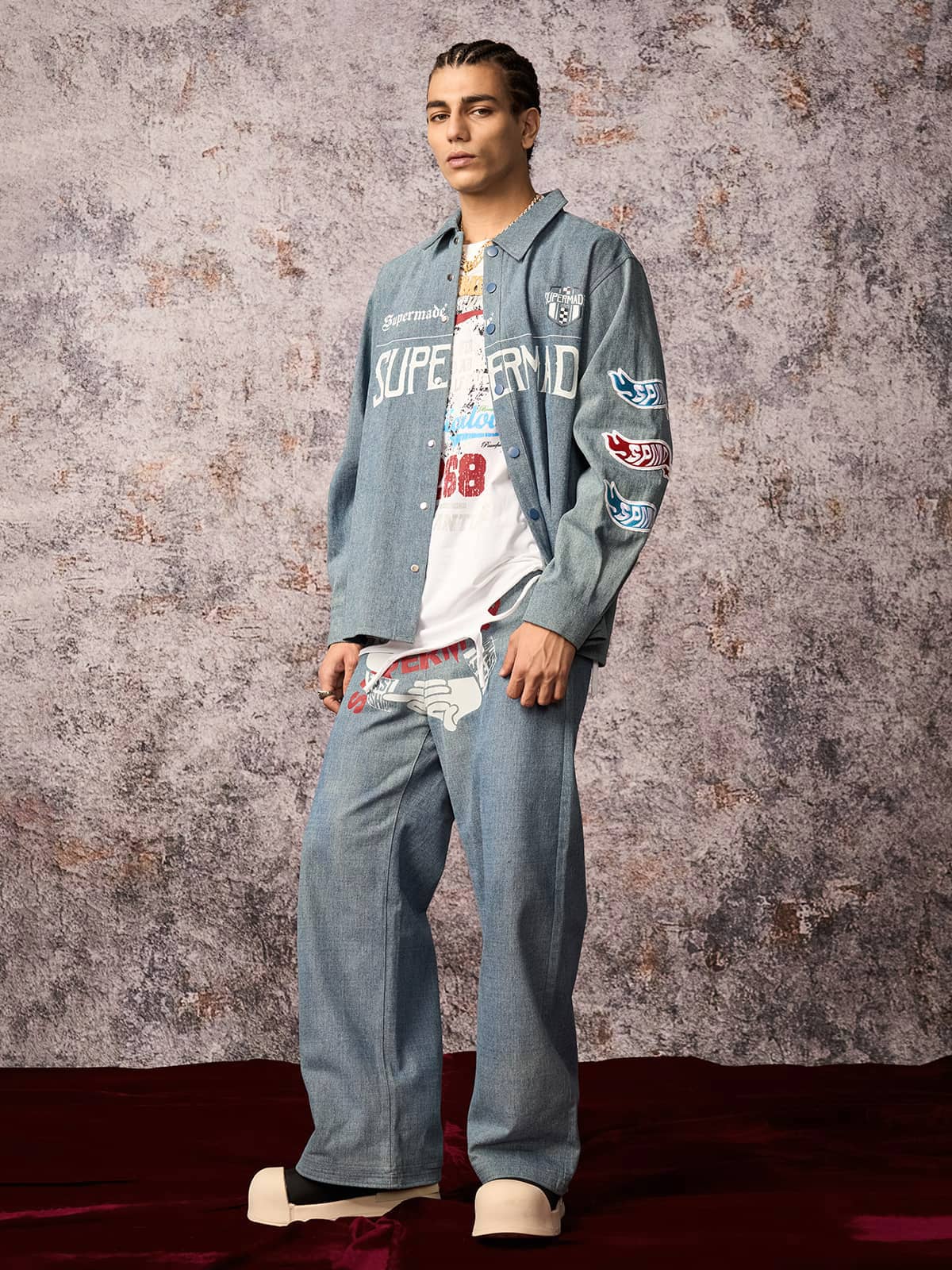 Original Embroidered Patches Denim Shirt