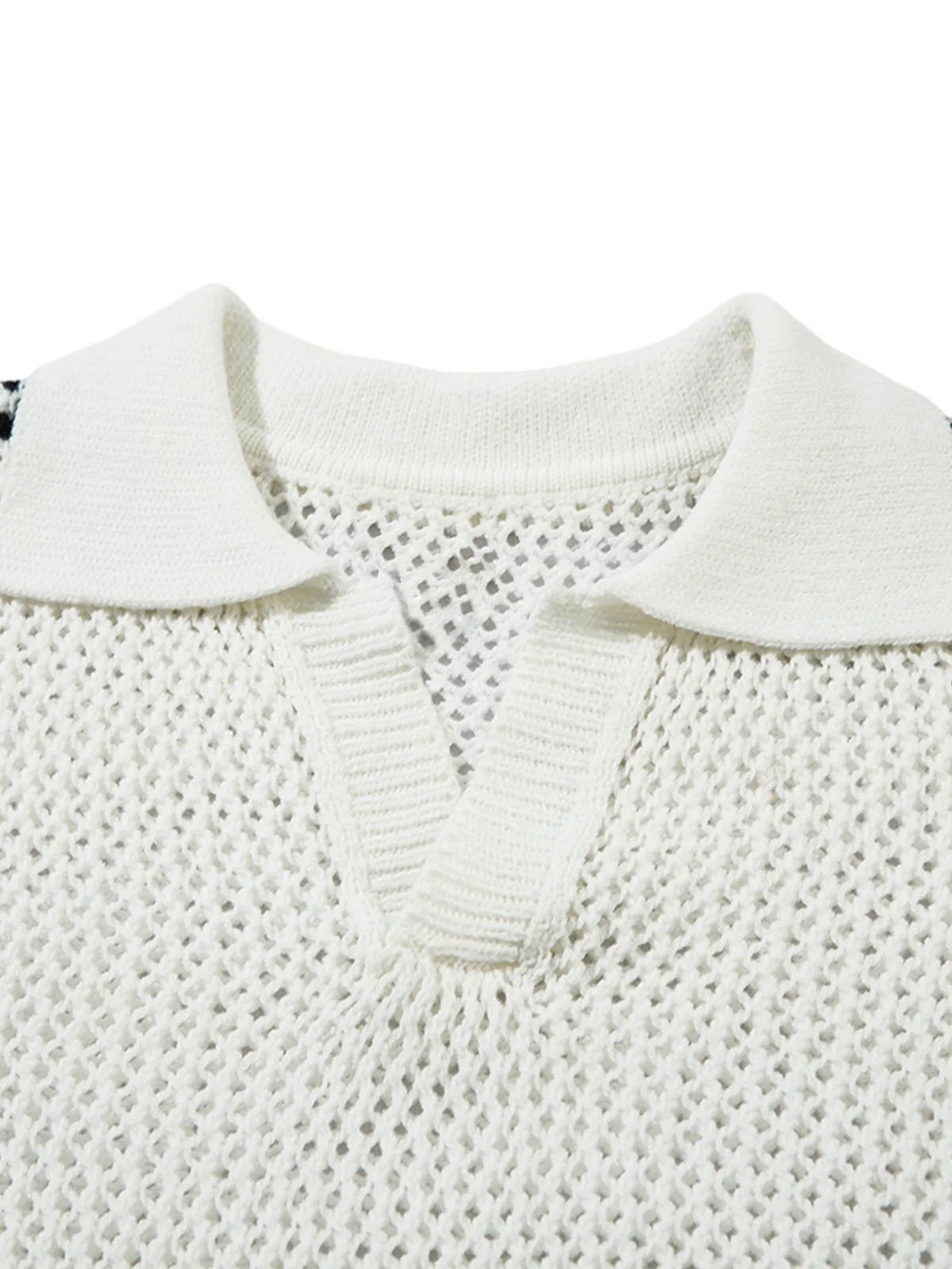 Knitted Short Sleeve Polo Sweater