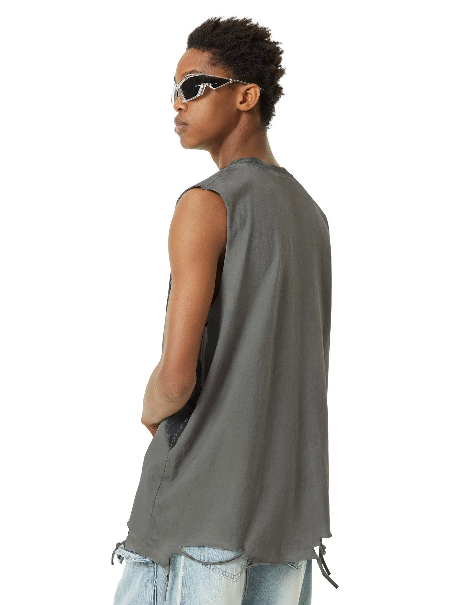 Vintage Necklace Star Print Hip-hop Tank Top - 2070