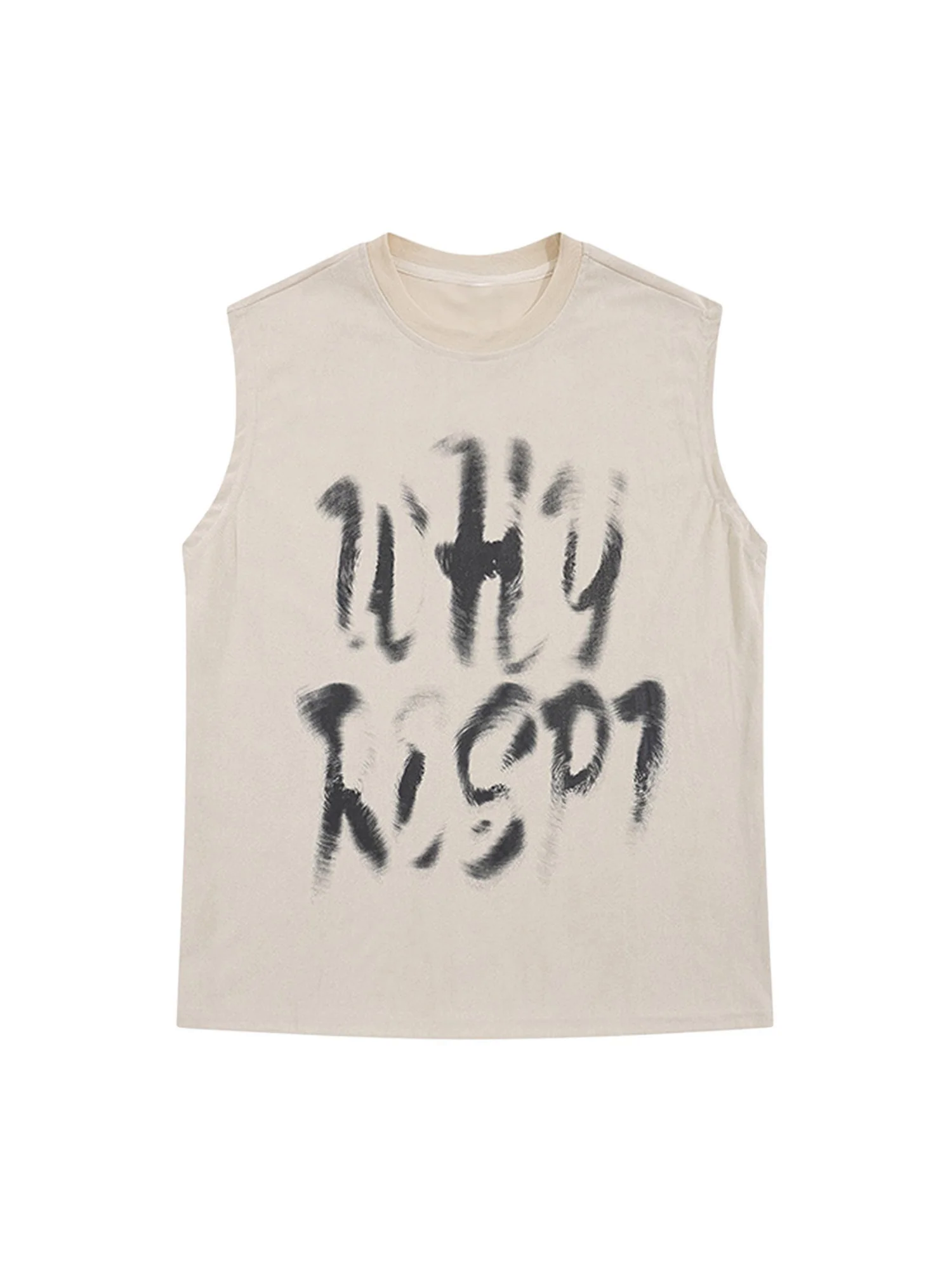 Retro Hip Hop Abstract Letter Print Vests