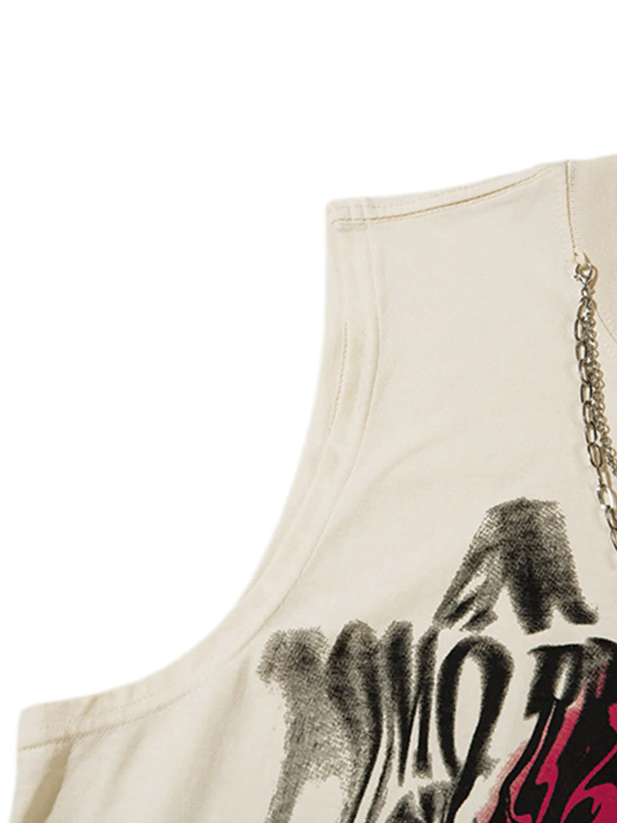 Street Necklace Graffiti Spray-Painted Vest