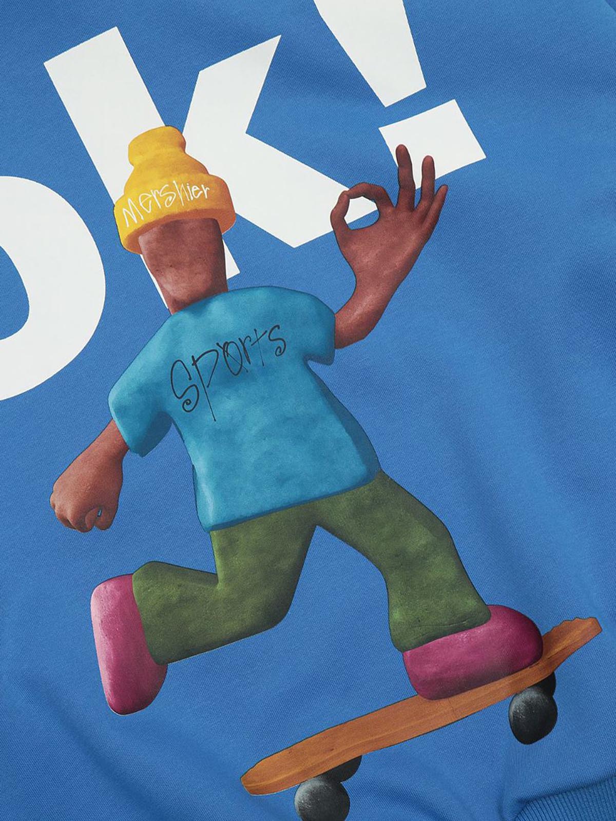 Skateboard Character Printed Hoodie - 2322