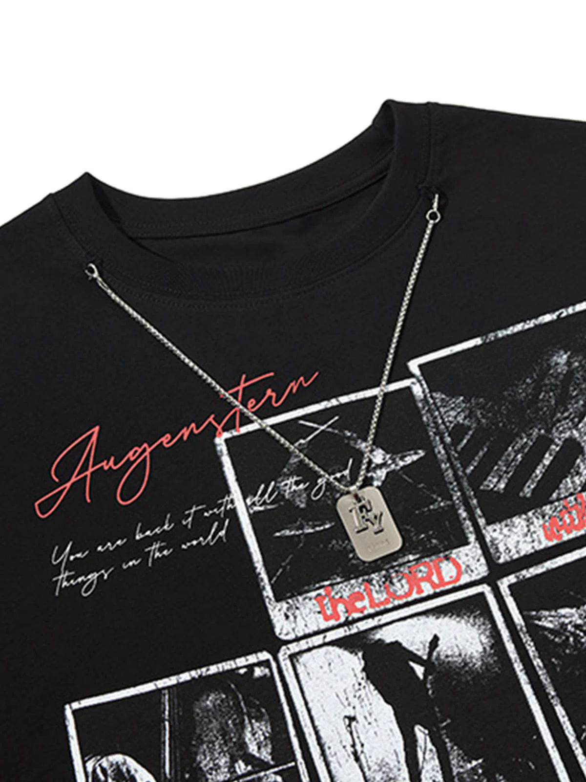 Graphic Rock Singer Print Metal Tag Vest