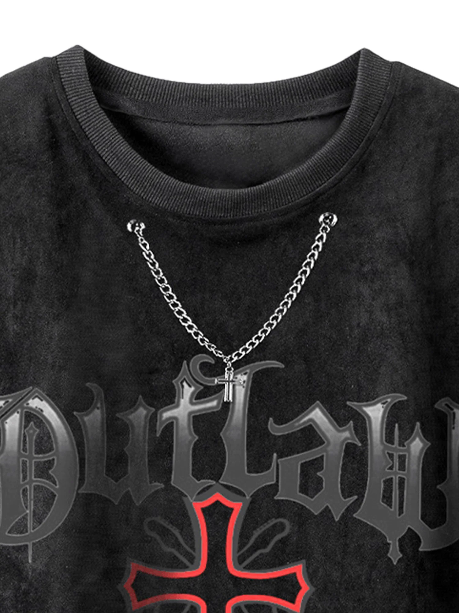 Cross Chain Suede Street Rap Sleeveless Vest