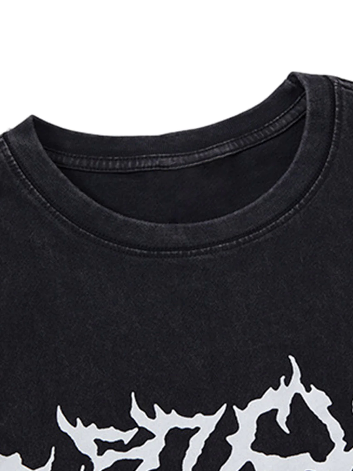 Retro Washed Letter Print Vest