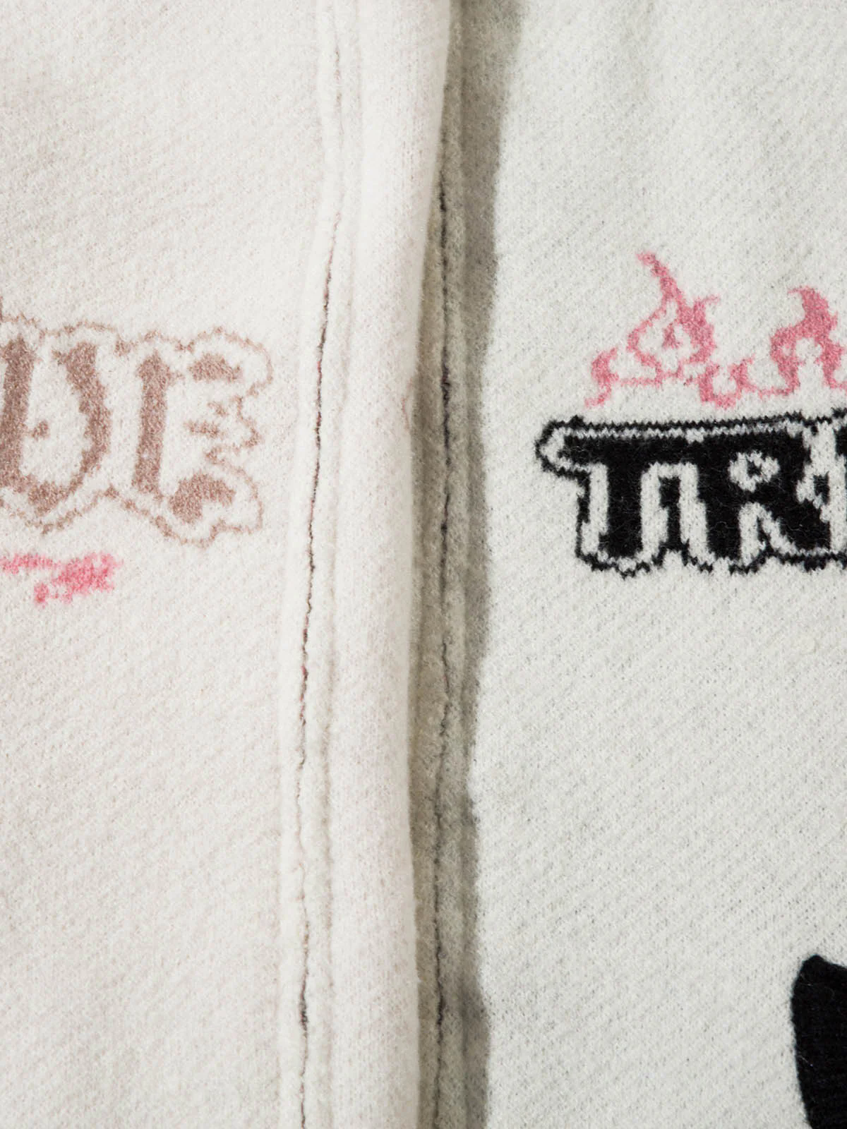 Contrast Color Jacquard Mock Neck Zipper Sweater