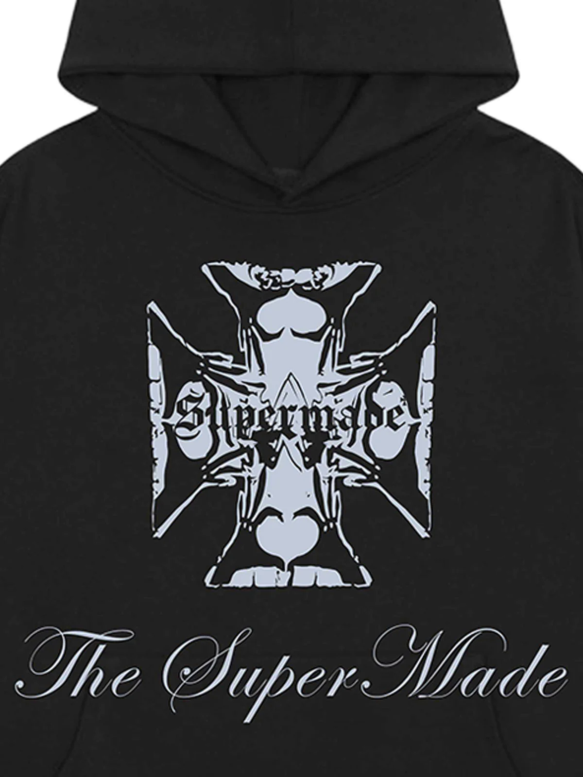 Street Cross Letters Print Hoodie