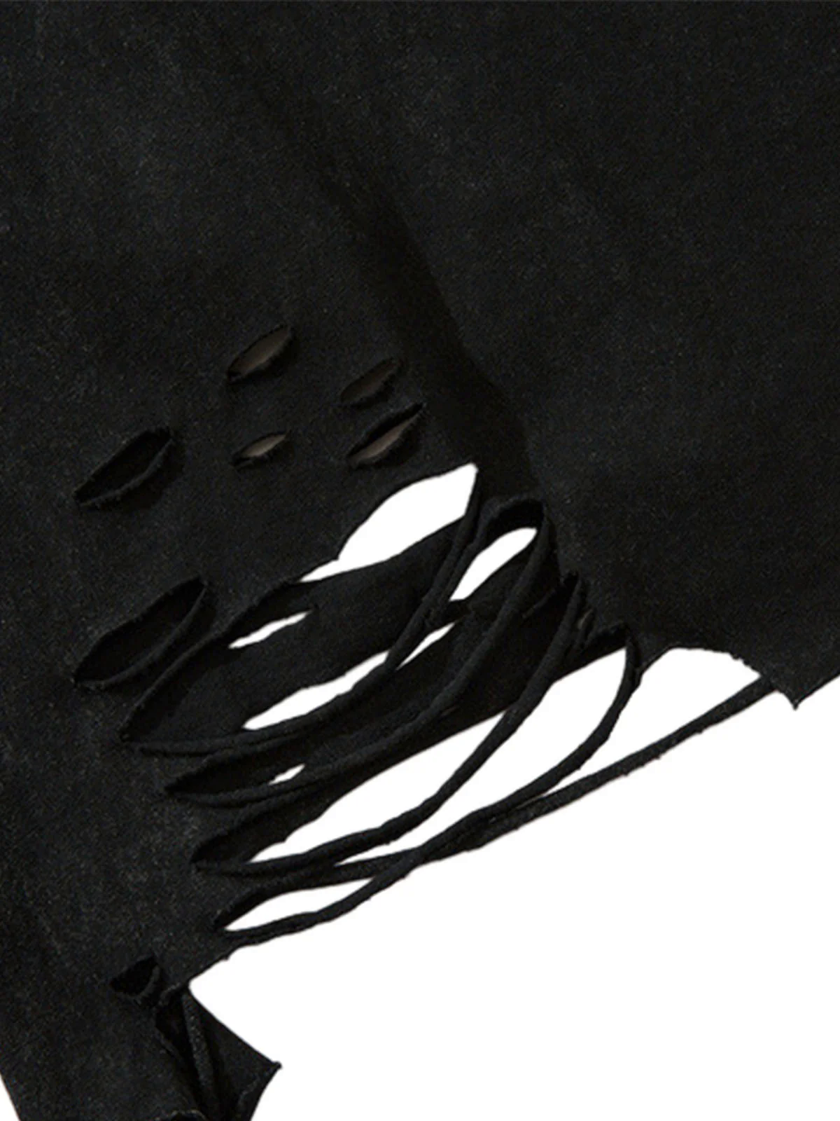 Distressed Ripped Graphic Cross Print Vest