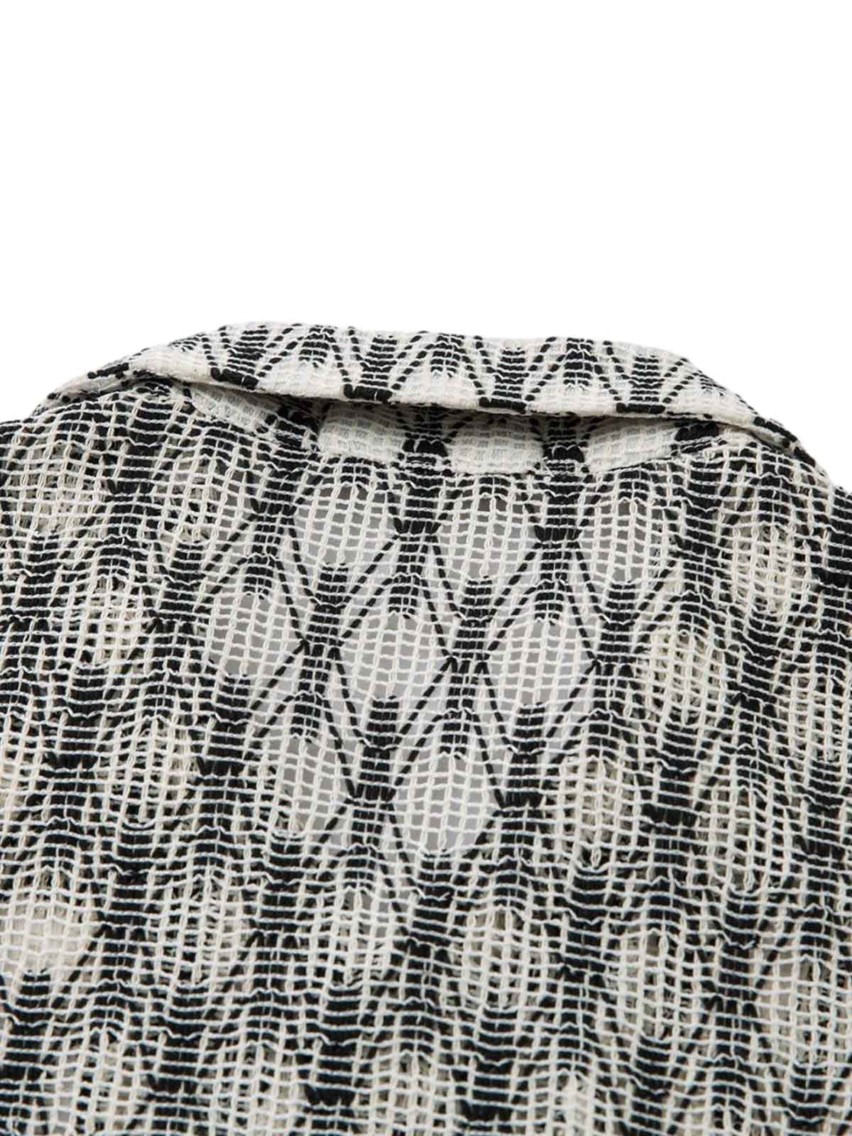 Crochet Hollow Button-Up Shirt