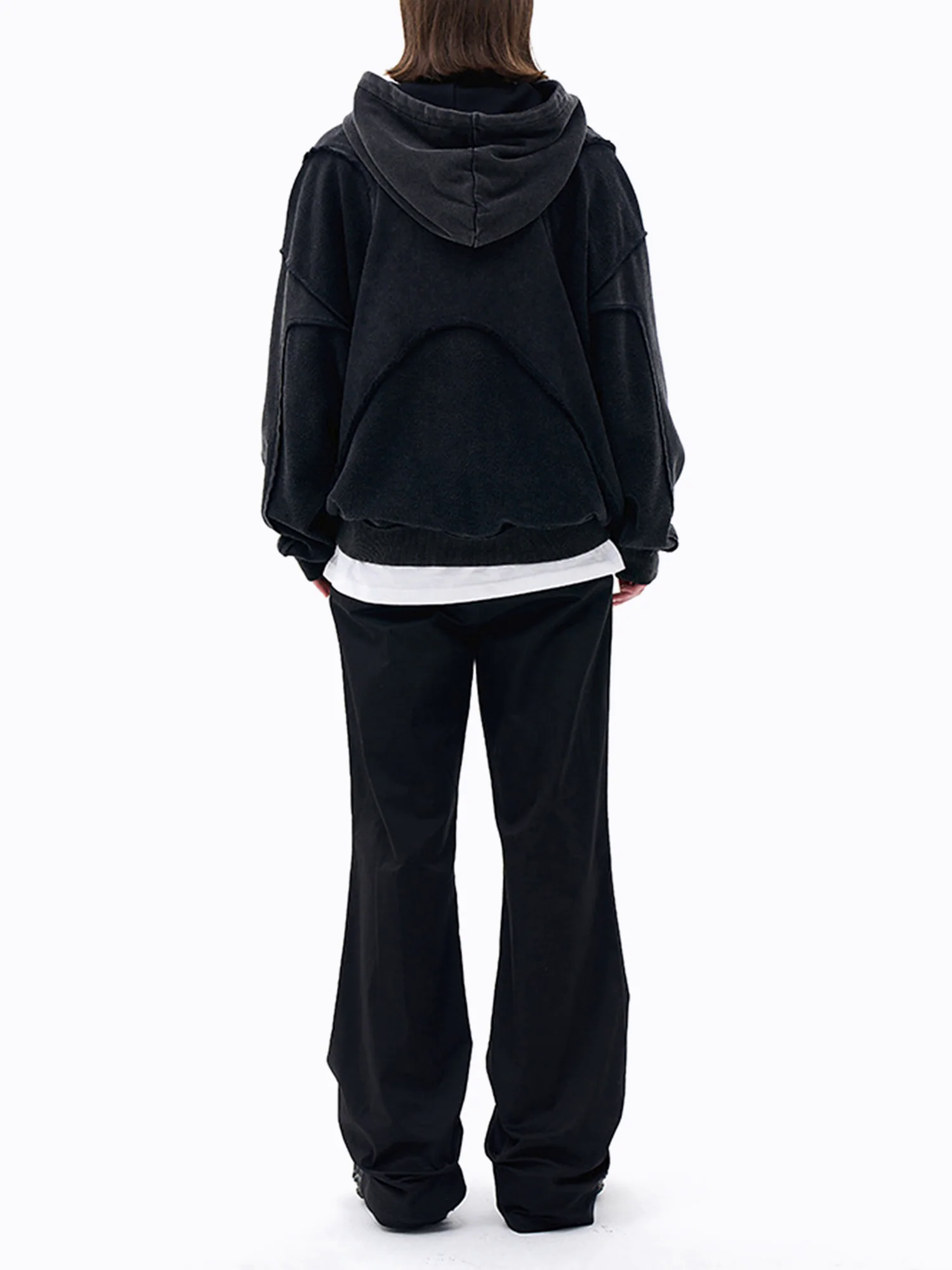 Washed Splicing Hoodie - 1985