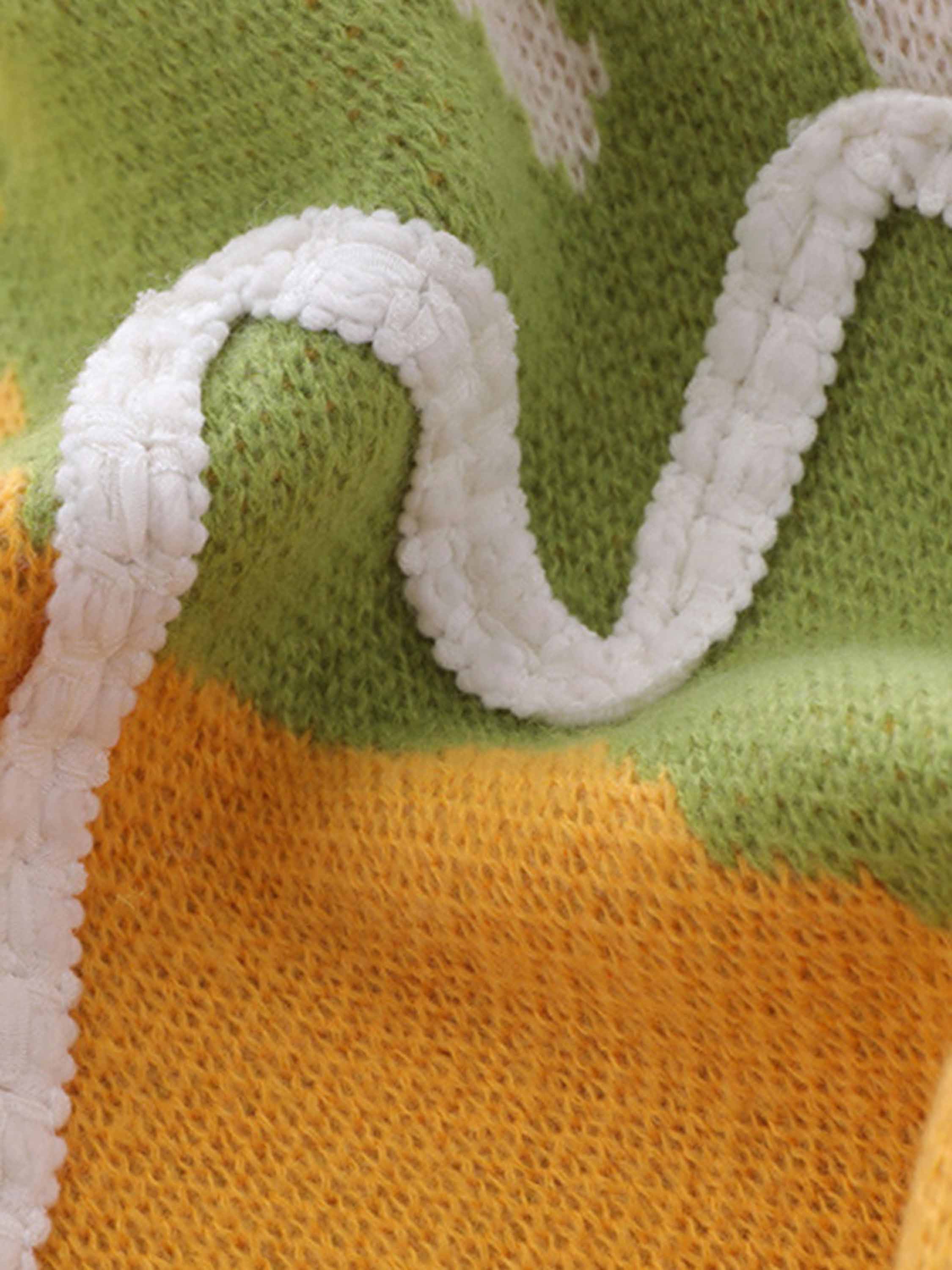 Graffiti Love V-neck Irregular Sweater - 1695