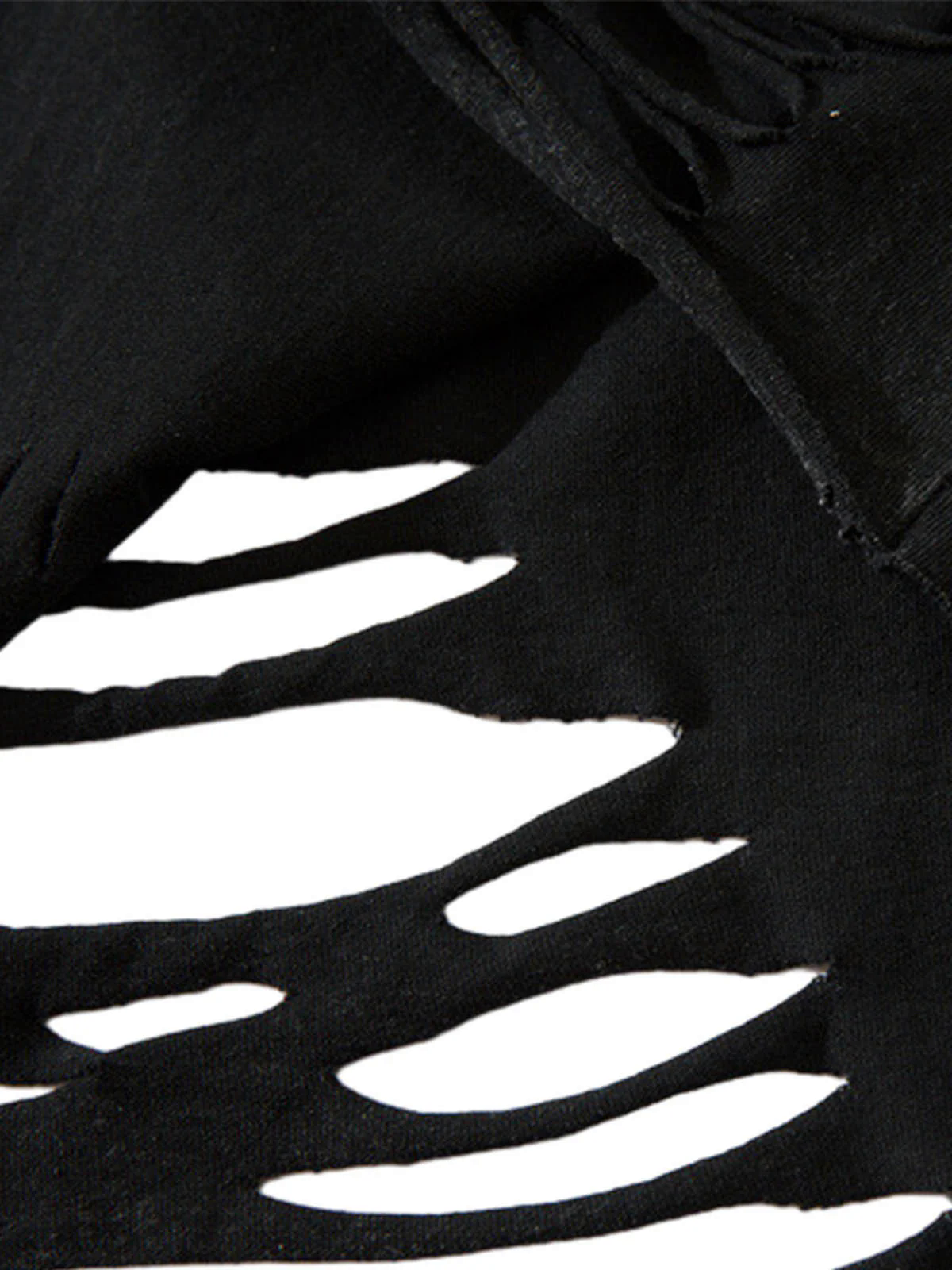 Distressed Ripped Graphic Cross Print Vest