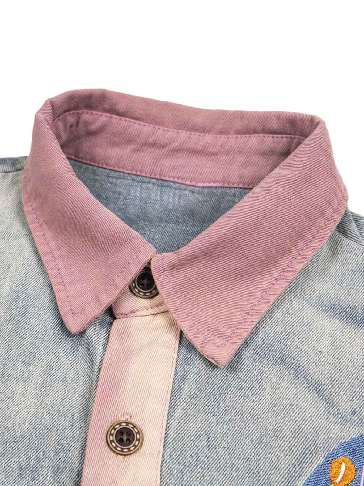 Embroidered Patch Denim Shirt