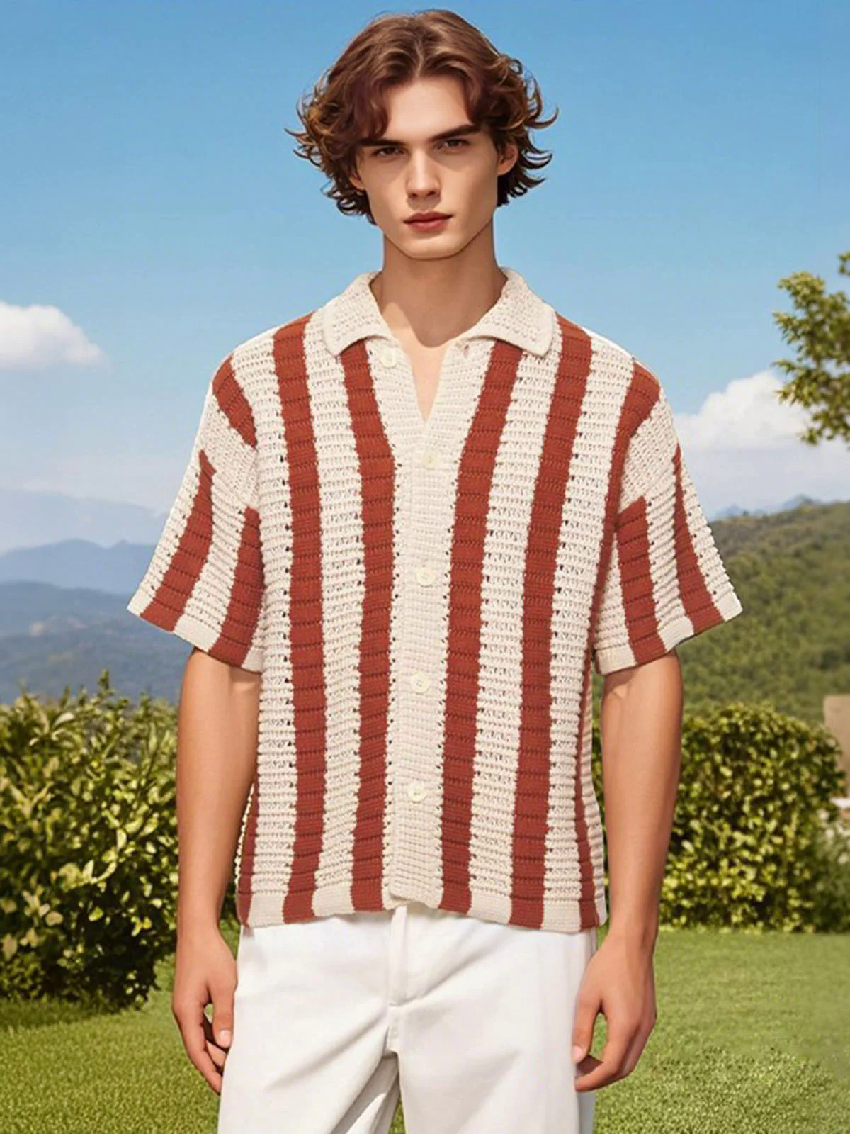 Cleanfit Striped Knit Cardigan Shirt