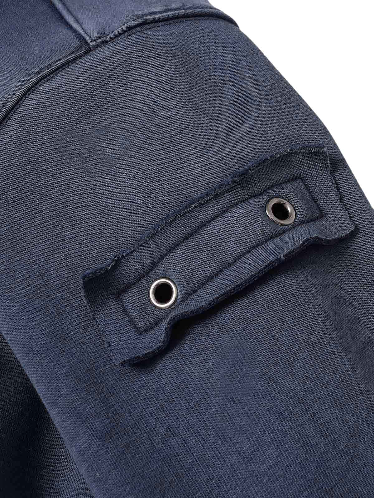 Wasteland Style Washed Zipper Up Sweatshirt