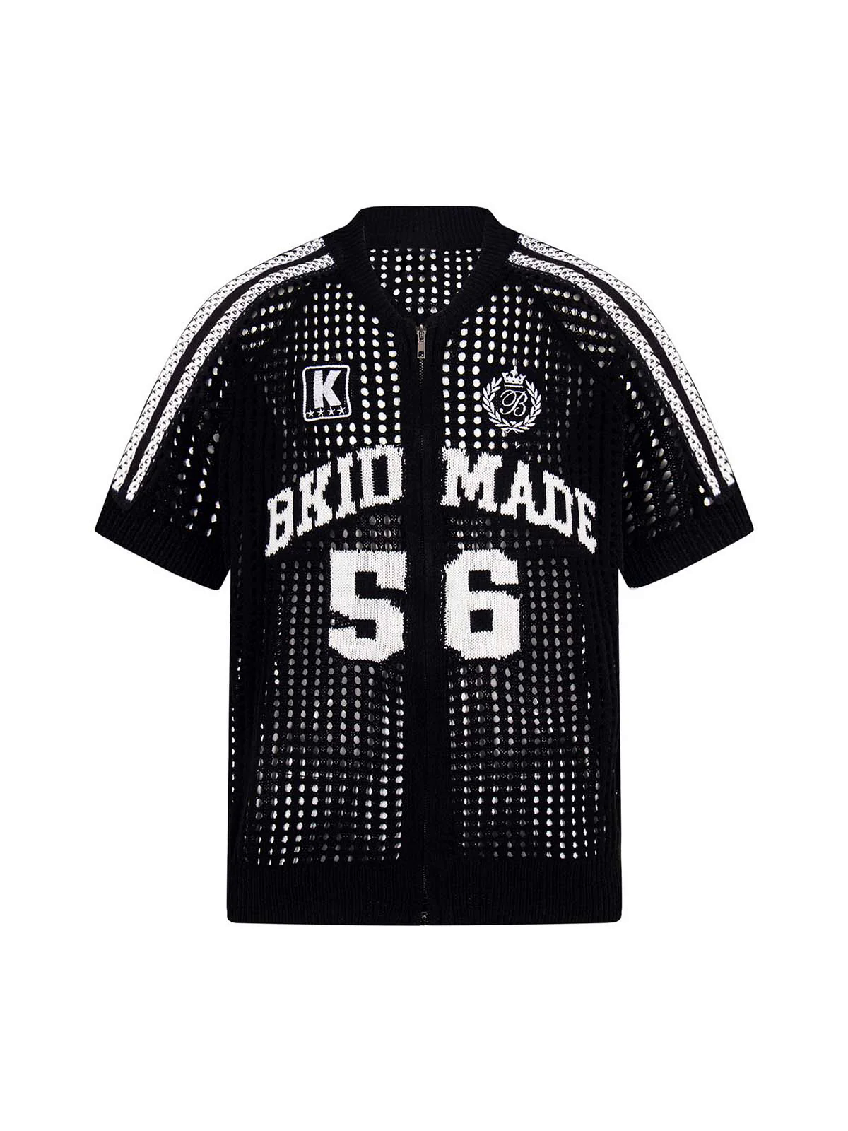 Mesh Zip-Up Sports Jersey Short Sleeve Shirt