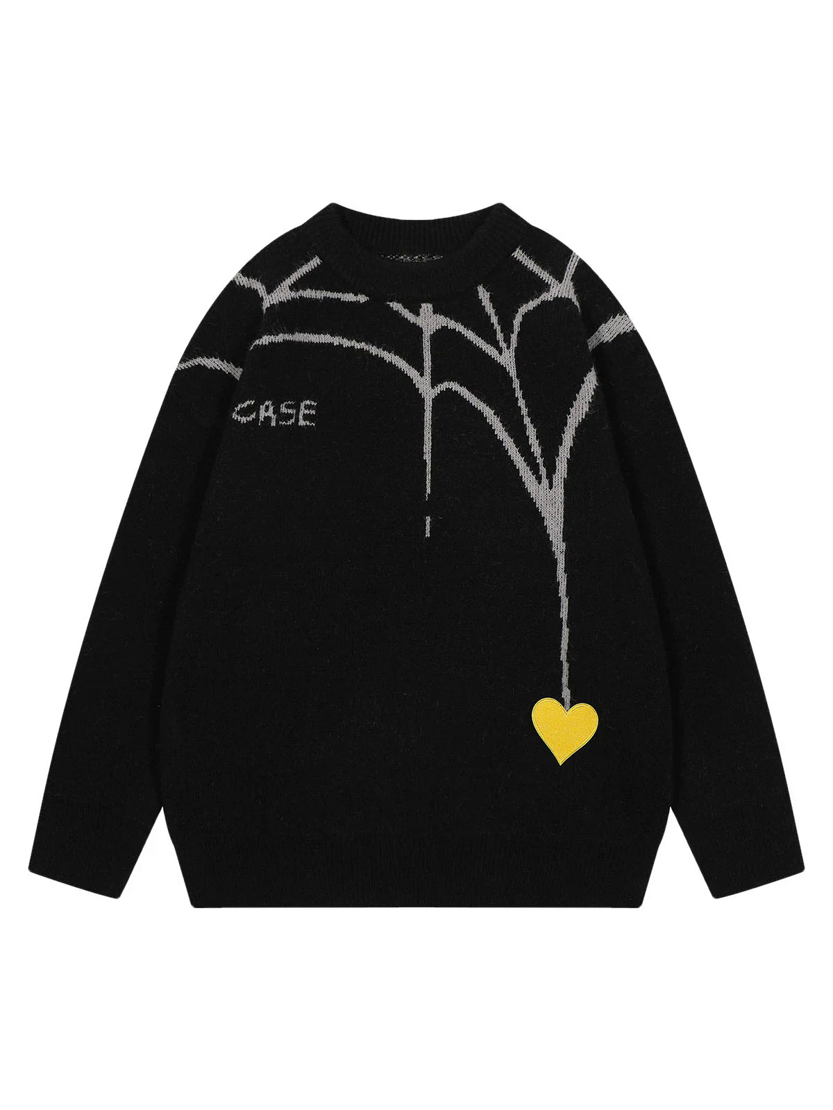 Spider&Heart Knit Crew Neck Sweater - 2323