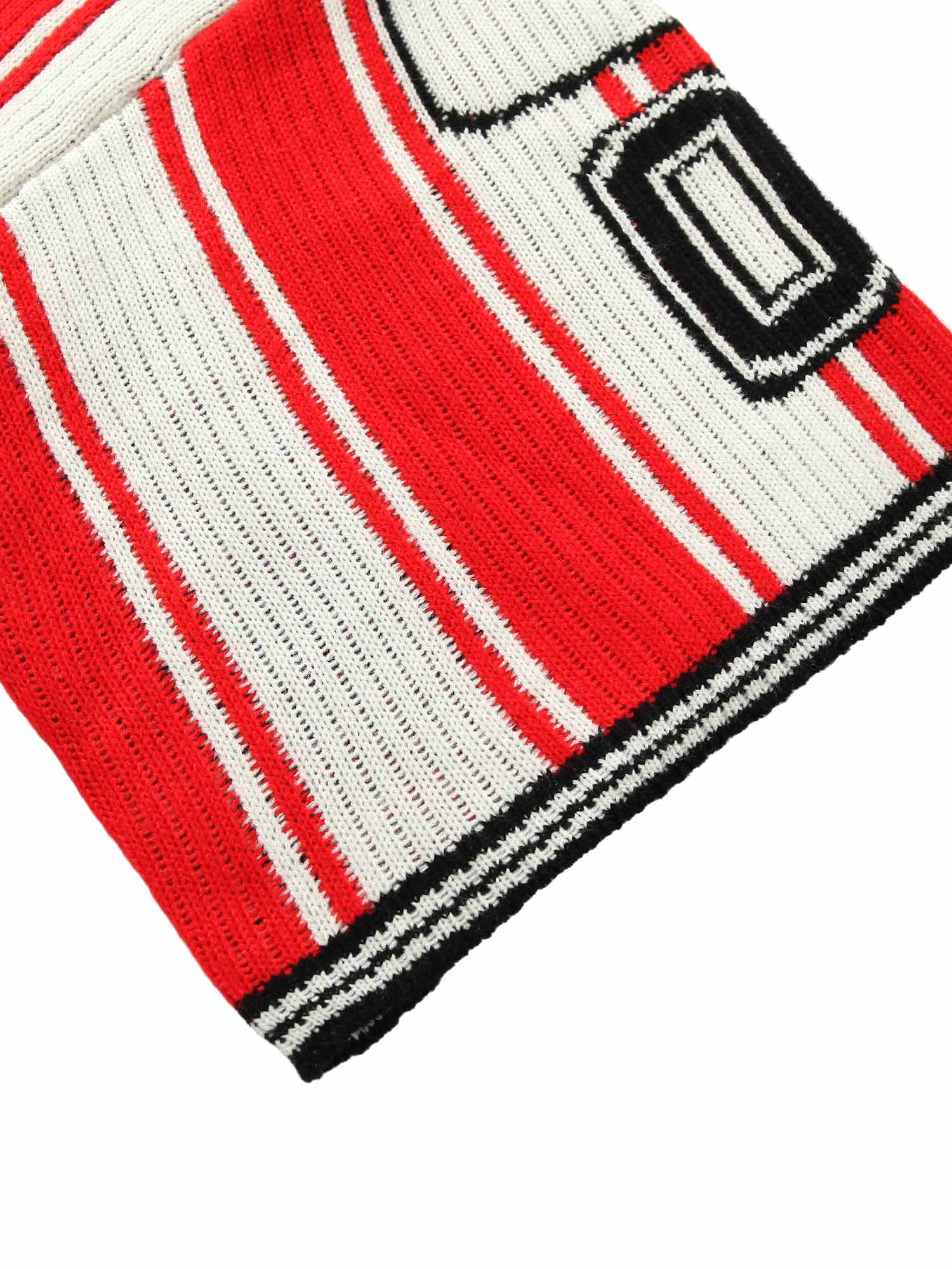 Vintage Striped Baseball Short-sleeved Knit Sweater - 2249