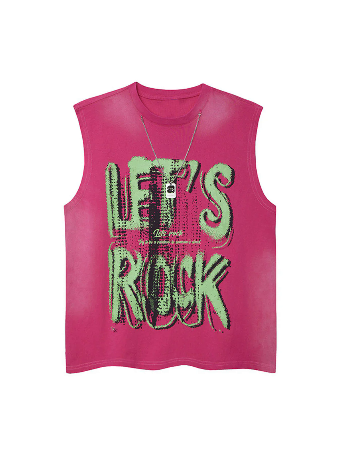 Street Graphic Spray Print Necklace T-Shirt