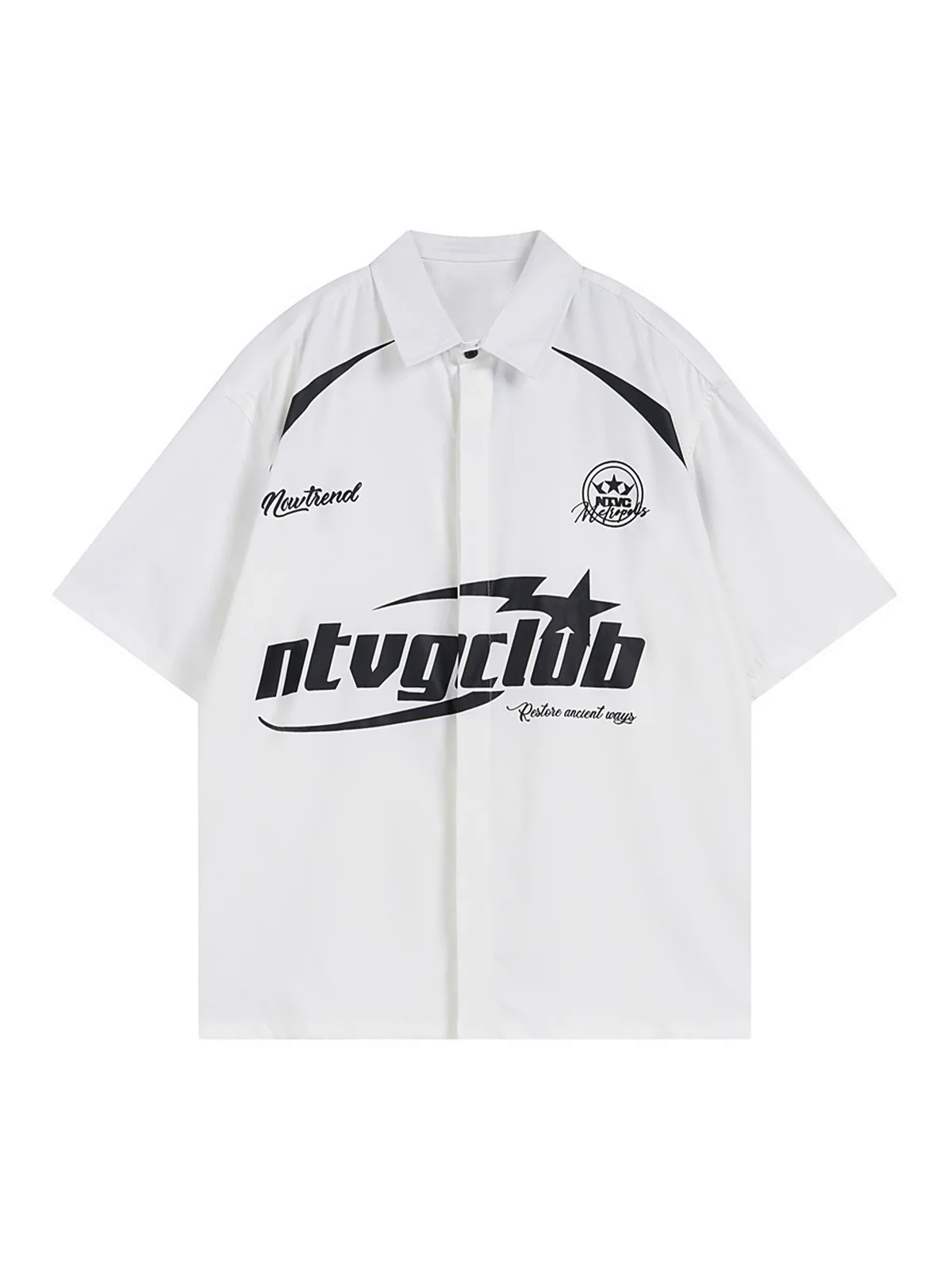 Racing Style Oversized Short Sleeve Shirt