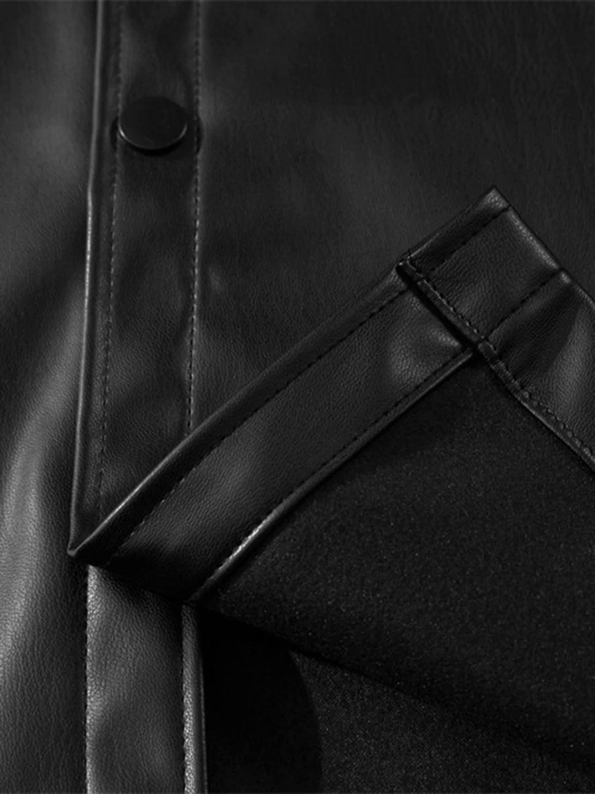 Cleanfit Short-Sleeve PU Leather Shirt