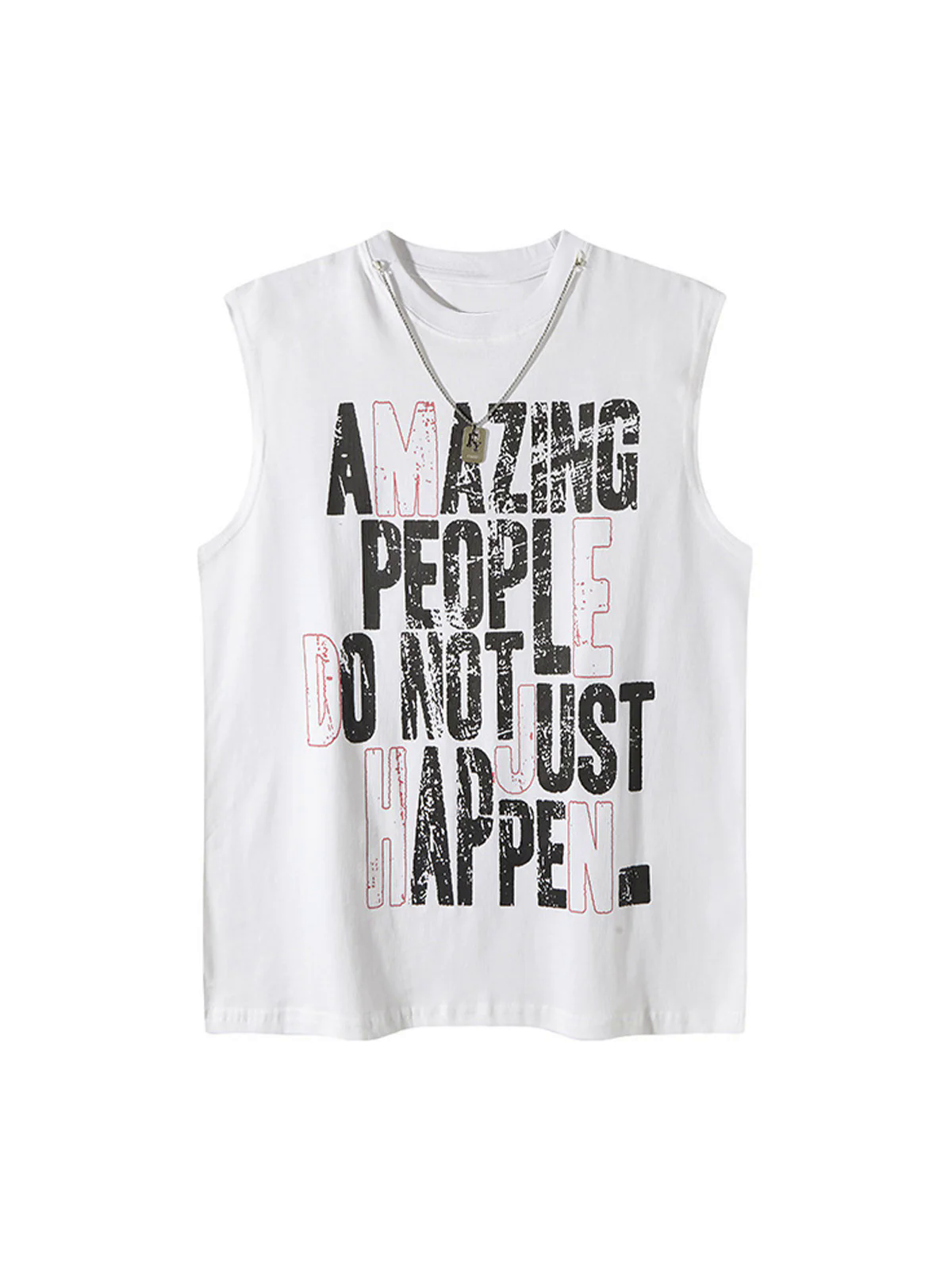 Graphic Lettering Chain Vest